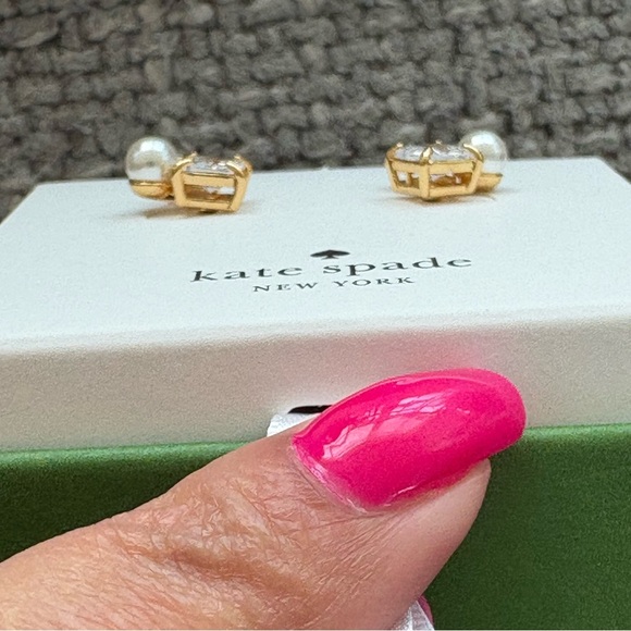 Kate Spade New York “Victoria” Clear & Gold Earrings - Picture 5 of 6